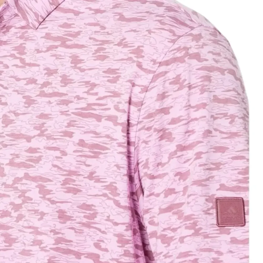 Adidas Golf‎ Polo Shirt Mens 2XL Camo Pink Short Sleeve Athletic Activewear